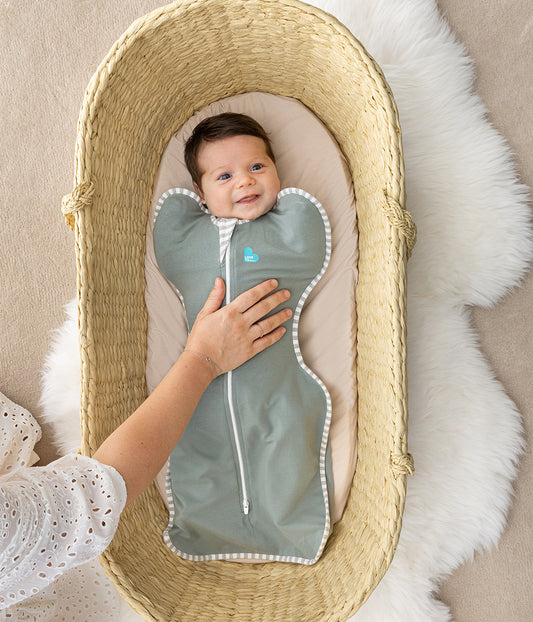 Swaddle Up™ Starter Bundle 1.0 TOG Deep Olive Cloud Bunnies Grey