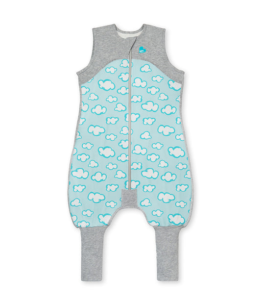 Sleep Suit Sleeveless 0.2 TOG Organic Cotton Turquoise Clouds