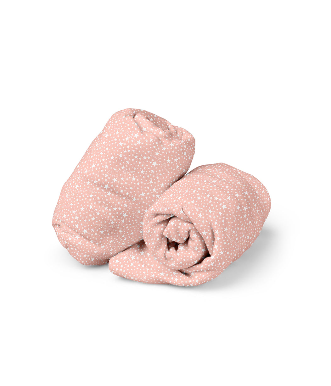 Fitted Cot/Crib Sheet Twin Pack Cotton Pink