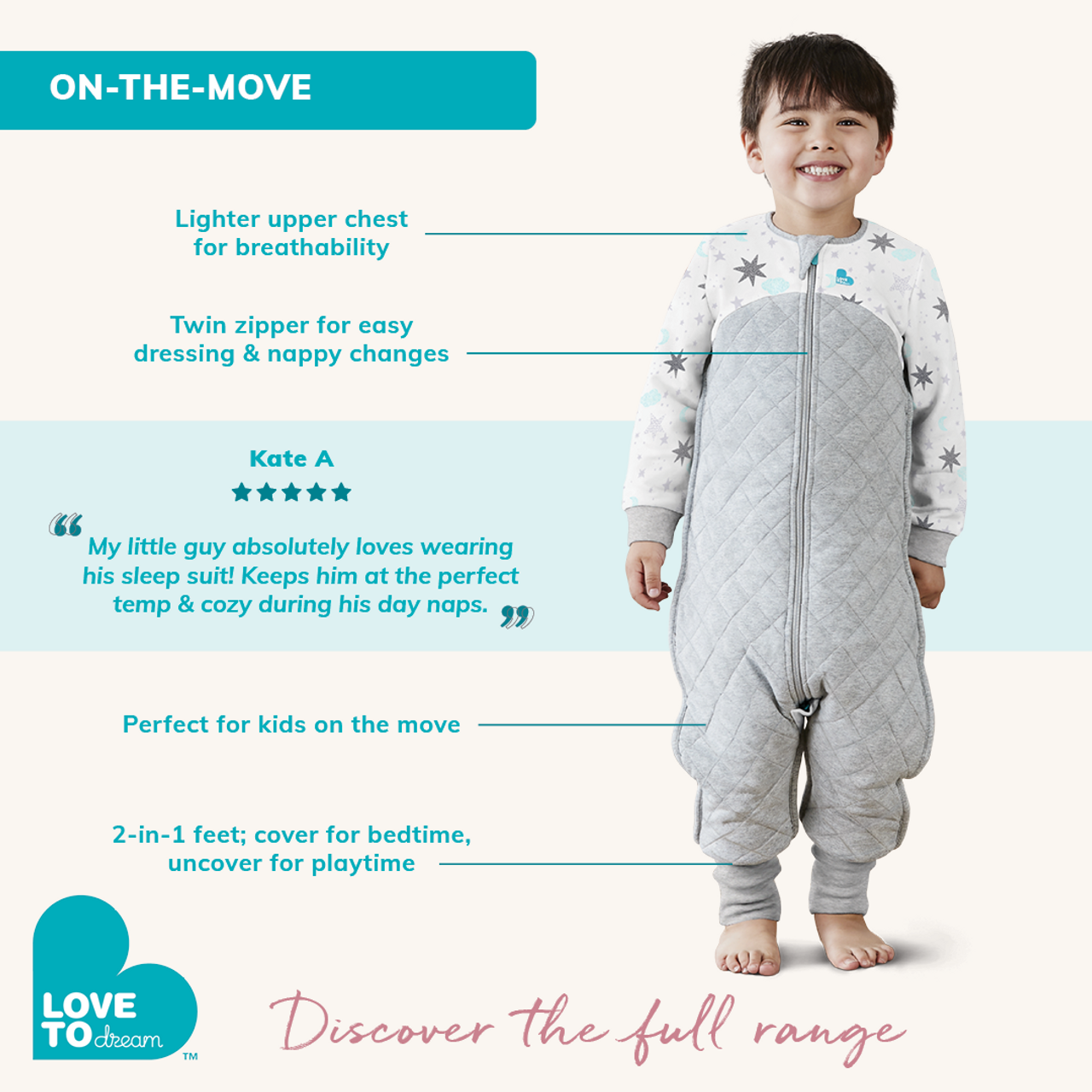 Sleep Suit Short Sleeve 1.0 TOG Cotton/Polyester Pink