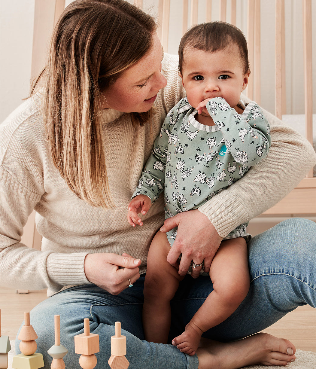 Bodysuit Long Sleeve Cotton Olive Chicken Run