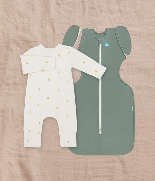 Transitioning & Romper Bundle | 1.0 TOG | Bamboo | Deep Olive | Cream Lemons