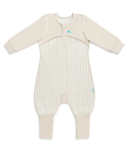 Sleep Suit Long Sleeve 1.0 TOG Cotton Tan Houndstooth