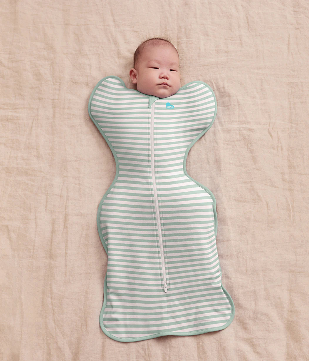 Newborn Essentials Bundle | Swaddle Up 0.2 TOG | Bib | Wash Cloth | Burp Cloth | Hooded Towel | Olive Stripe