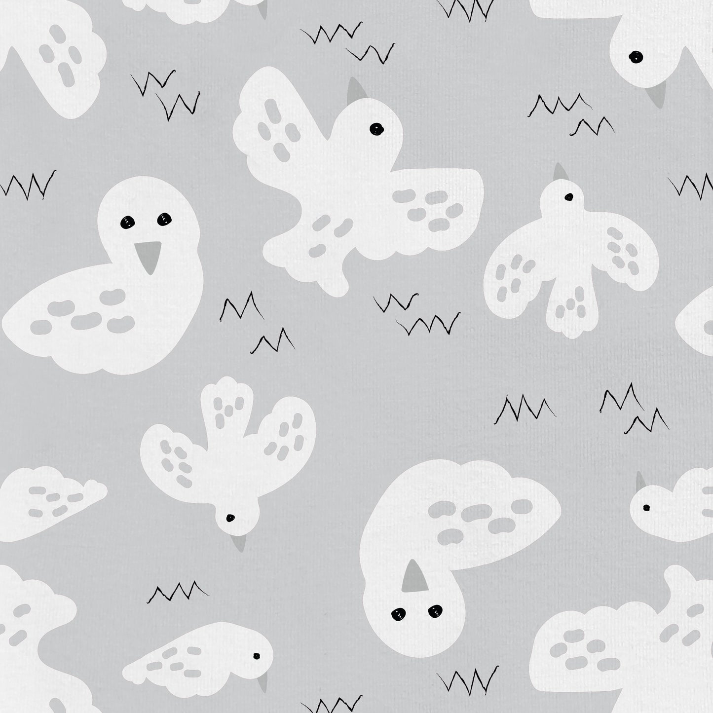Sleep Bag Short Sleeve 1.0 TOG Organic Cotton Grey Doves