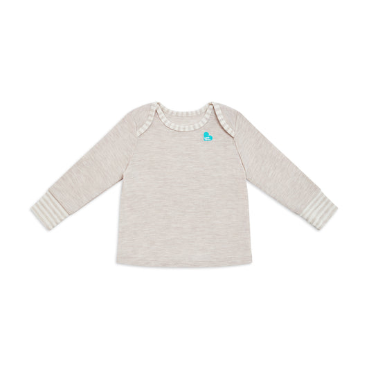 Kids Pyjama Set Long Sleeve Merino Wool Oatmeal