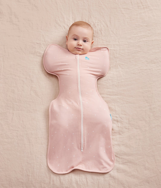 Sleep Machine Swaddle Up Starter Bundle | 1.0 TOG | Powder Pink Twinkle | Light Rose