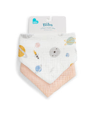 Bib 2 Pack Cotton Blush Rocket