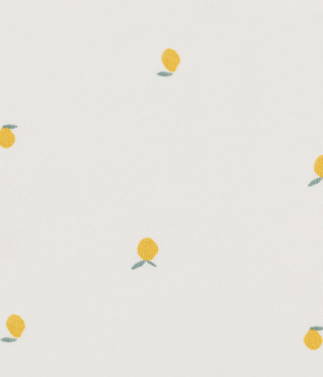 Kids Pyjama Set Long Sleeve Viscose from Bamboo Cream Lemons