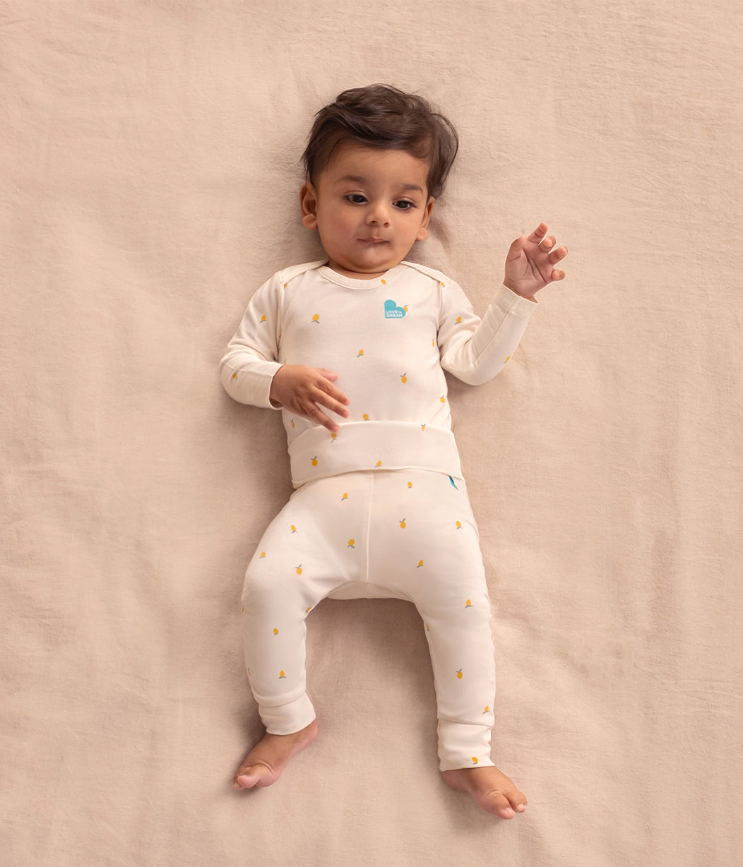 Leggings Viscose from Bamboo Cream Lemons