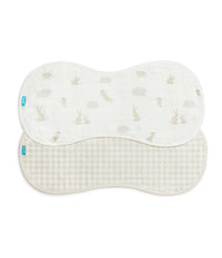 Burp Cloth 2 Pack Cotton White Cloud Bunnies