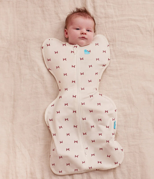 Swaddle Up & Romper Bundle | 1.0 TOG | Bamboo | Cream Bows