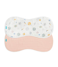 Burp Cloth 2 Pack Cotton Blush Rocket