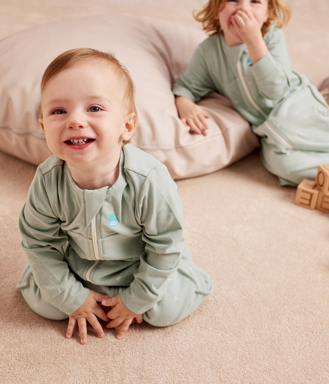 Sleep Suit Long Sleeve 1.5 TOG Cotton Olive Twigs