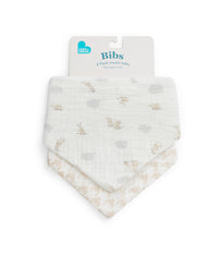 Bib 2 Pack Cotton White Mini Cloud Bunnies