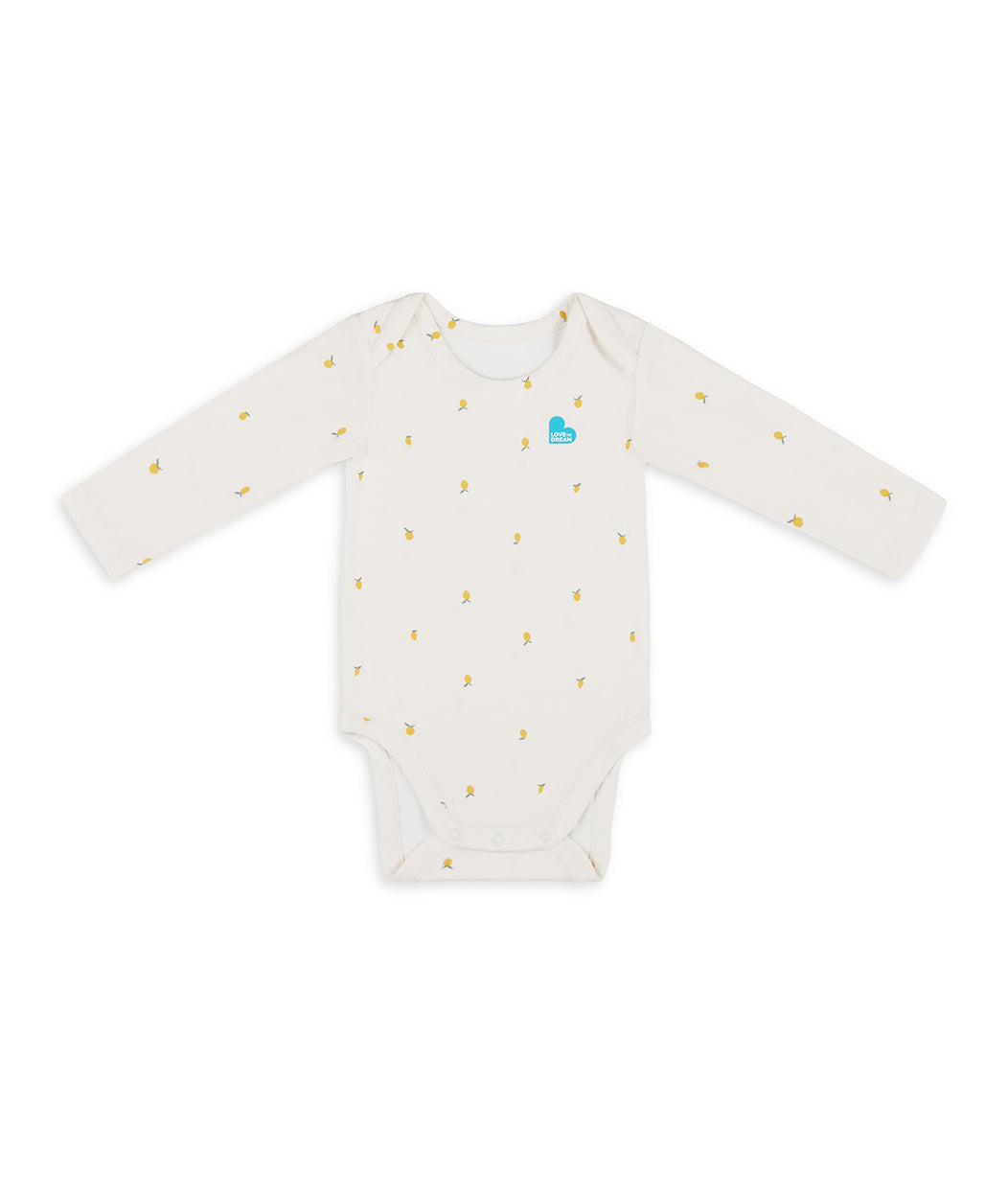 Bodysuit Long Sleeve Viscose from Bamboo Cream Lemons