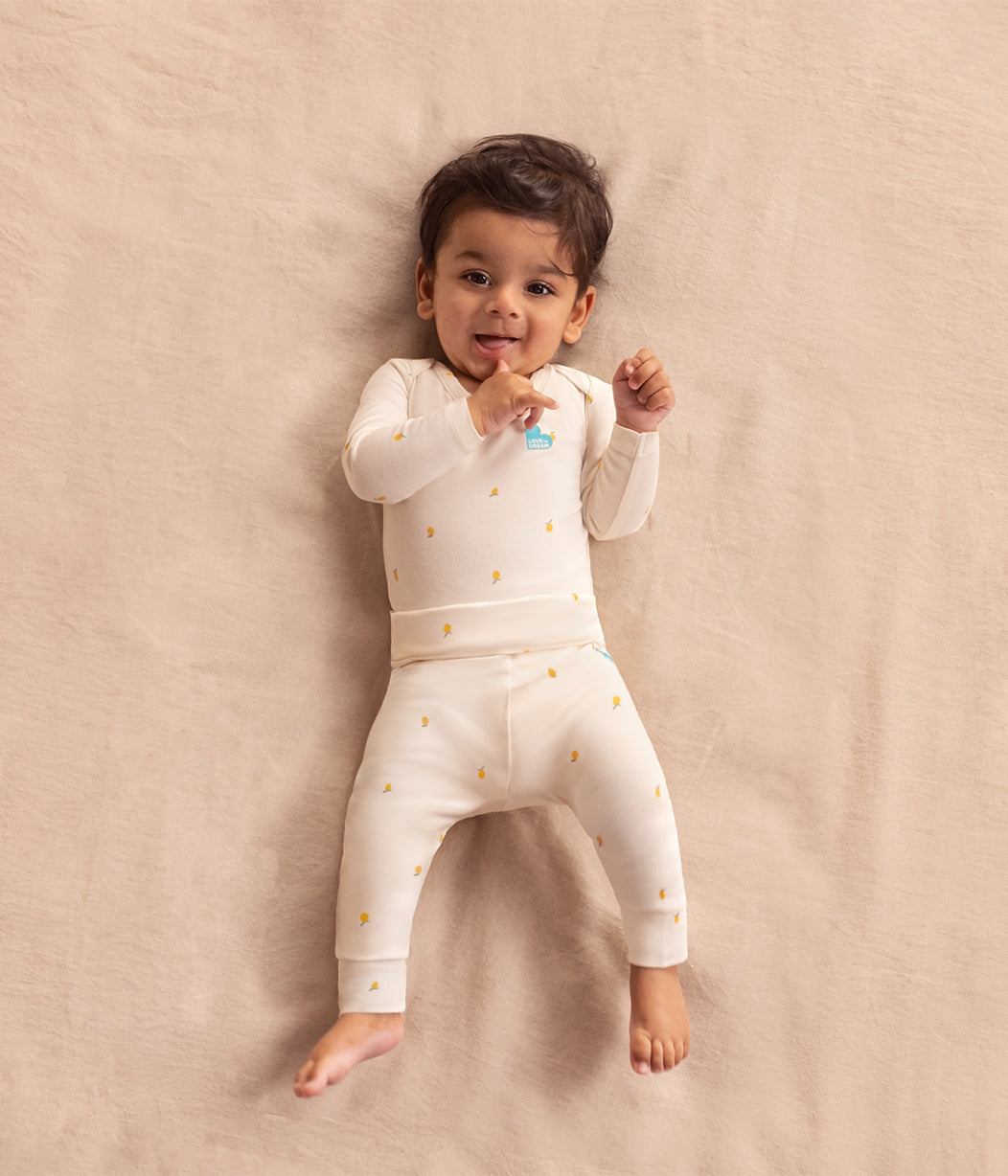 Leggings Viscose from Bamboo Cream Lemons