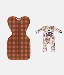 Swaddle Up & Romper Bundle | 1.0 TOG | Chocolate | Cream