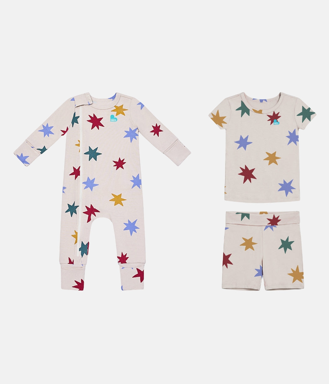 Romper & Pyjama Bundle | Tan Party Pop