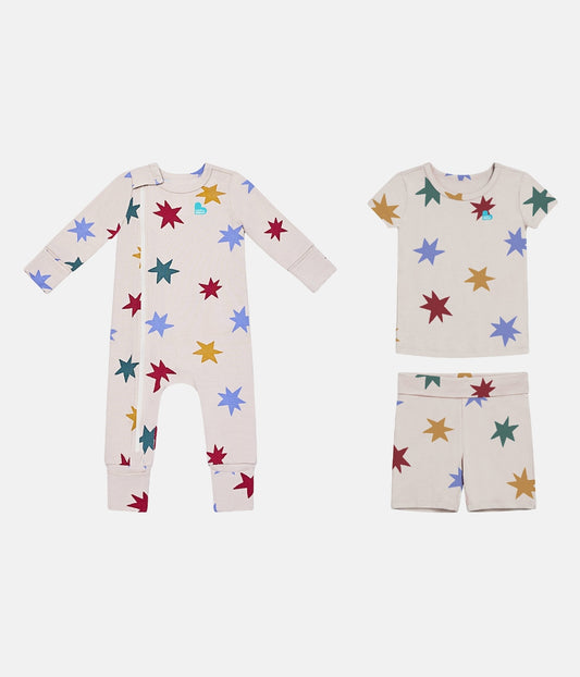 Romper & Pyjama Bundle | Tan Party Pop