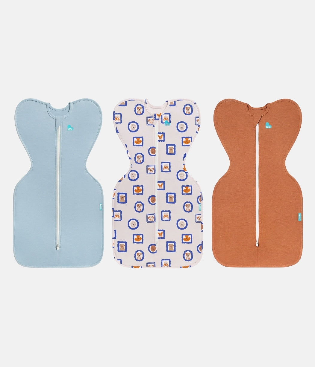 Swaddle Up Starter Bundle | 0.2 TOG | 1.0 TOG | Blue | Tan | Hazel