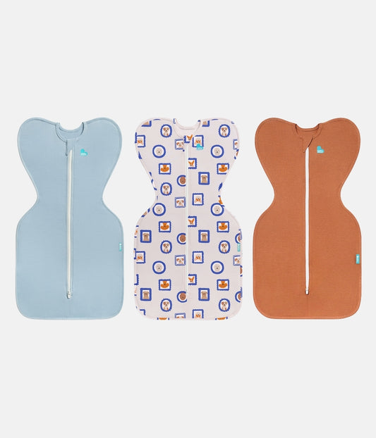 Swaddle Up Starter Bundle | 0.2 TOG | 1.0 TOG | Blue | Tan | Hazel