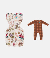 Swaddle Up & Romper Bundle | 1.0 TOG | Cream | Chocolate