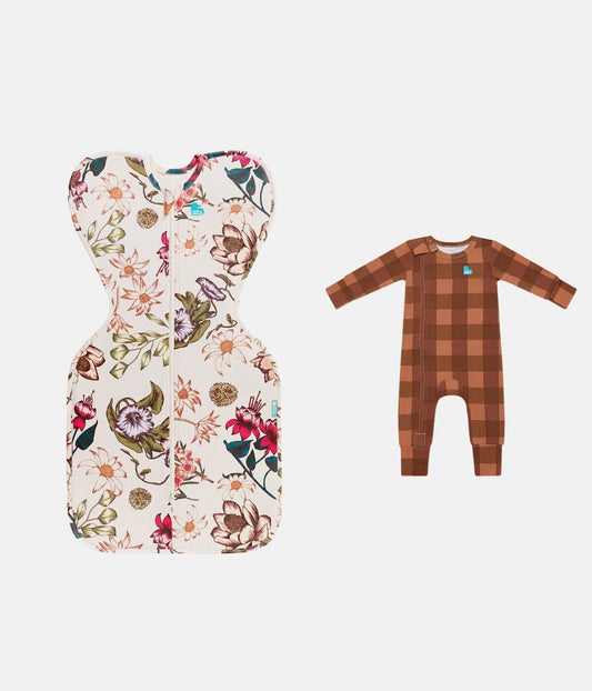 Swaddle Up & Romper Bundle | 1.0 TOG | Cream | Chocolate