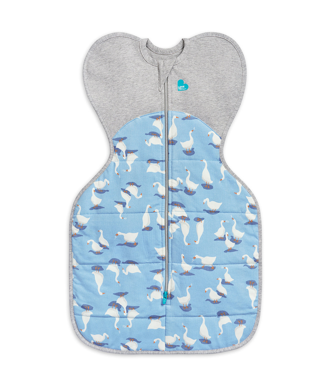 Swaddle Up™ 2.5 TOG (16-20°C) Dusty Blue Silly Goose Quilted Cotton