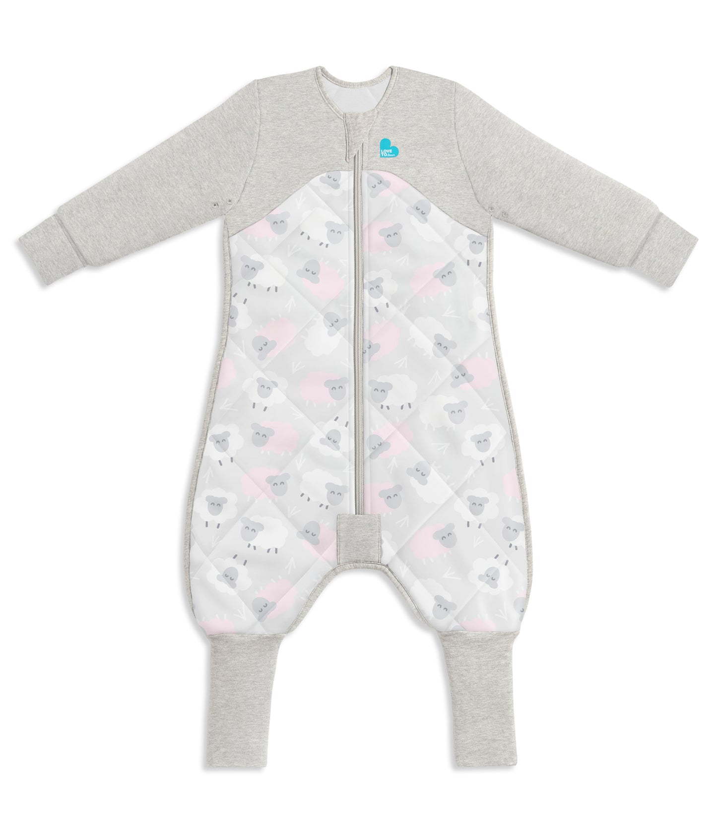 Sleep Suit 2.5 TOG (16-20°C) Rose Sheep Quilted Organic Cotton/Filling 10% Merino Wool