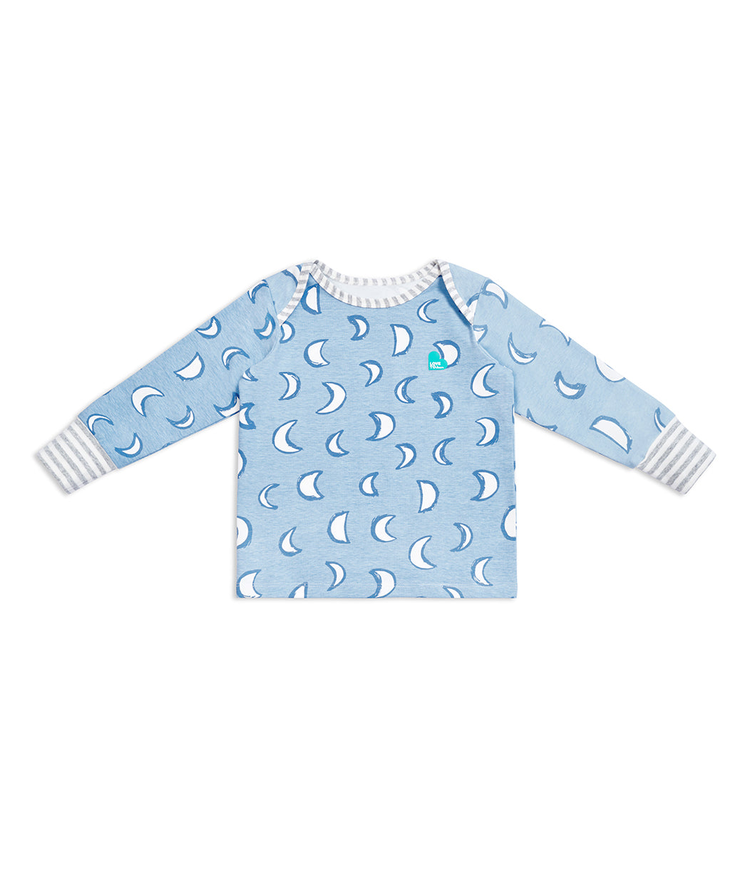 Kids Pyjama Set Long Sleeve Cotton Light Blue Eclipse