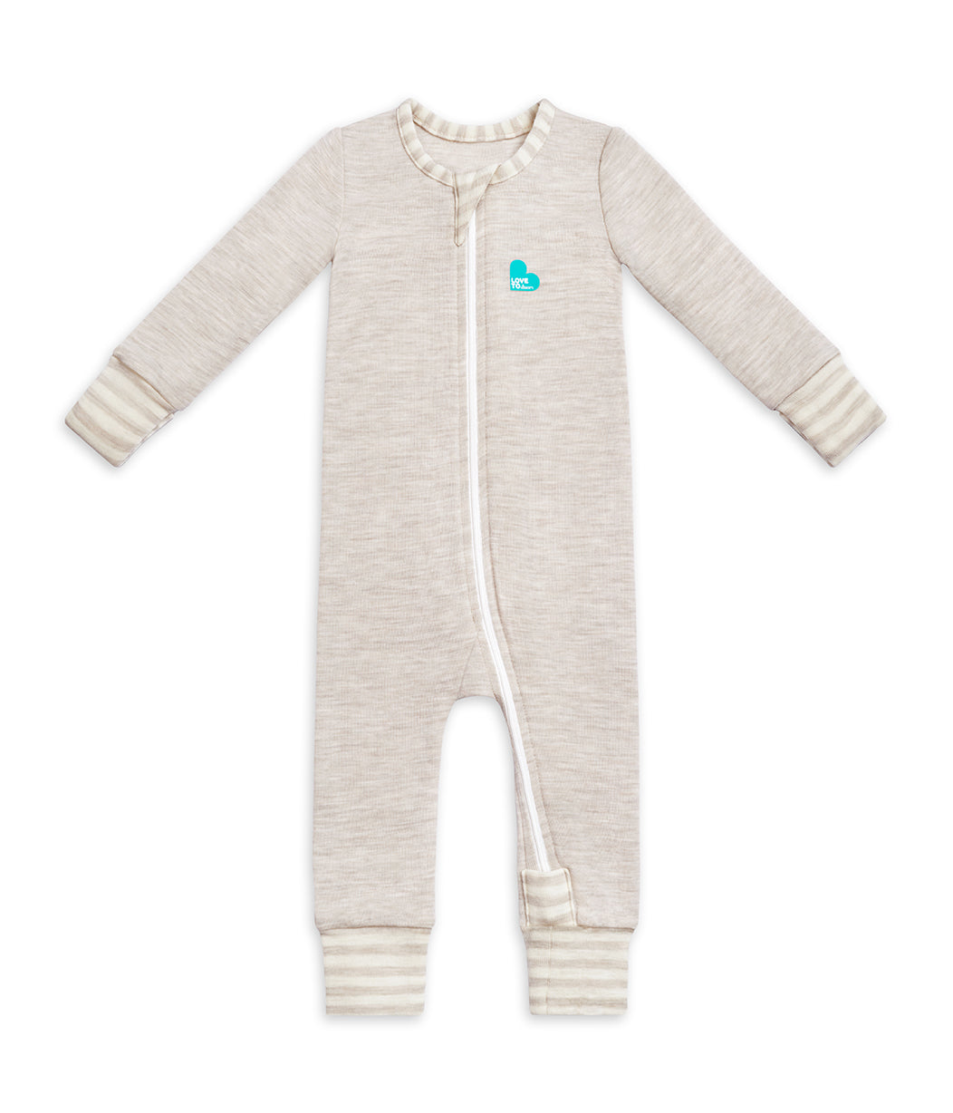 Footless Romper Oatmeal Merino Wool