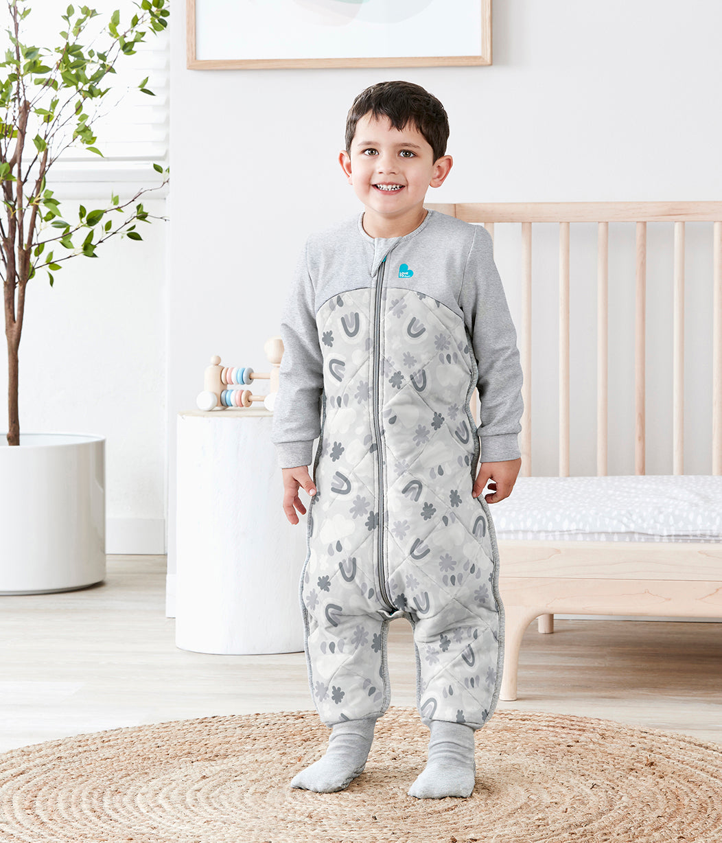 Sleep Suit 2.5 TOG (16-20°C) Grey Clouds Quilted Organic Cotton/Filling 10% Merino Wool