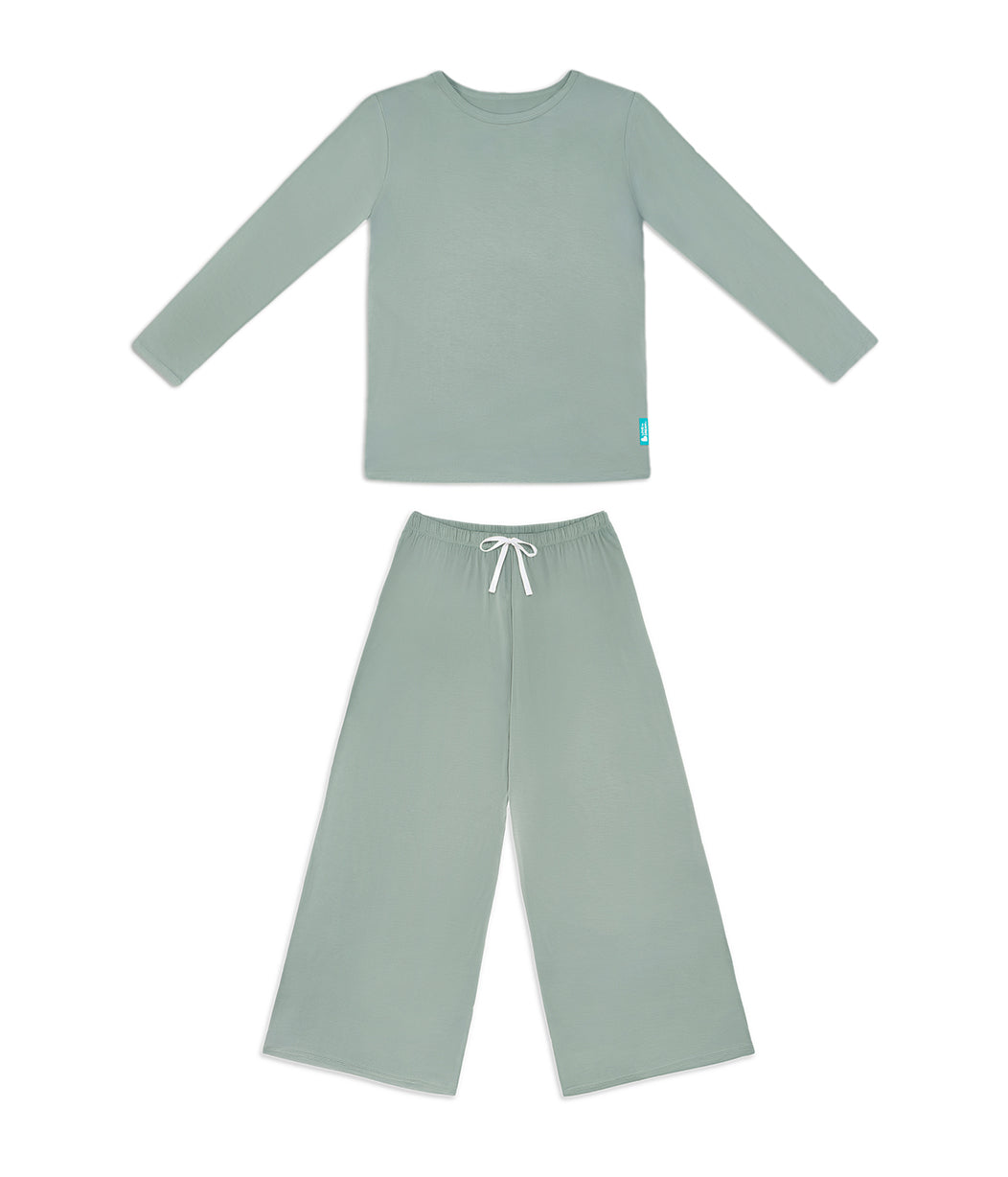 Adults Pyjama Set Long Sleeve Viscose from Bamboo Deep Olive