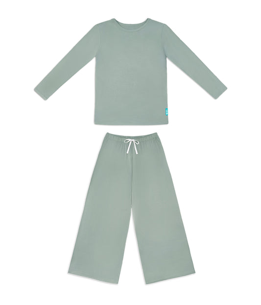 Adults Pyjama Set Long Sleeve Viscose from Bamboo Deep Olive