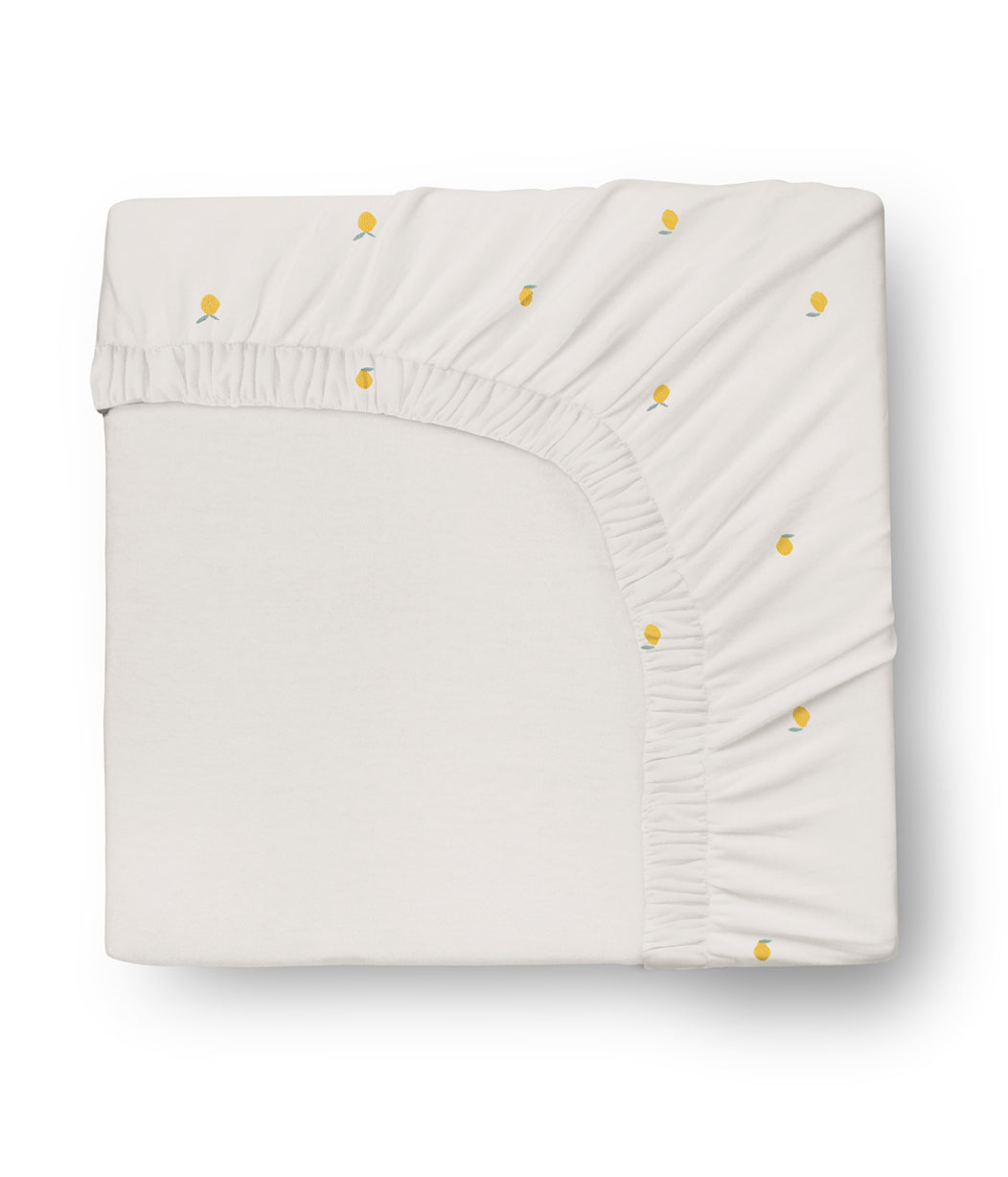 HushDry™ 2-in-1 Waterproof Fitted Side Sleeper Sheet Viscose from Bamboo Cream Lemons