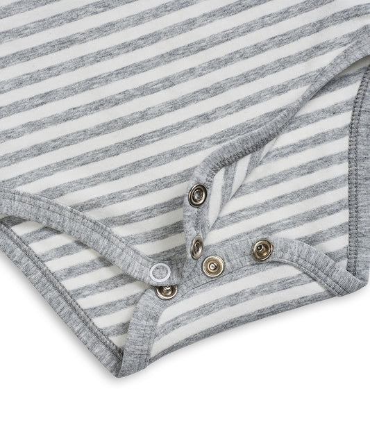 Bodysuit Sleeveless Cotton Grey Stripe