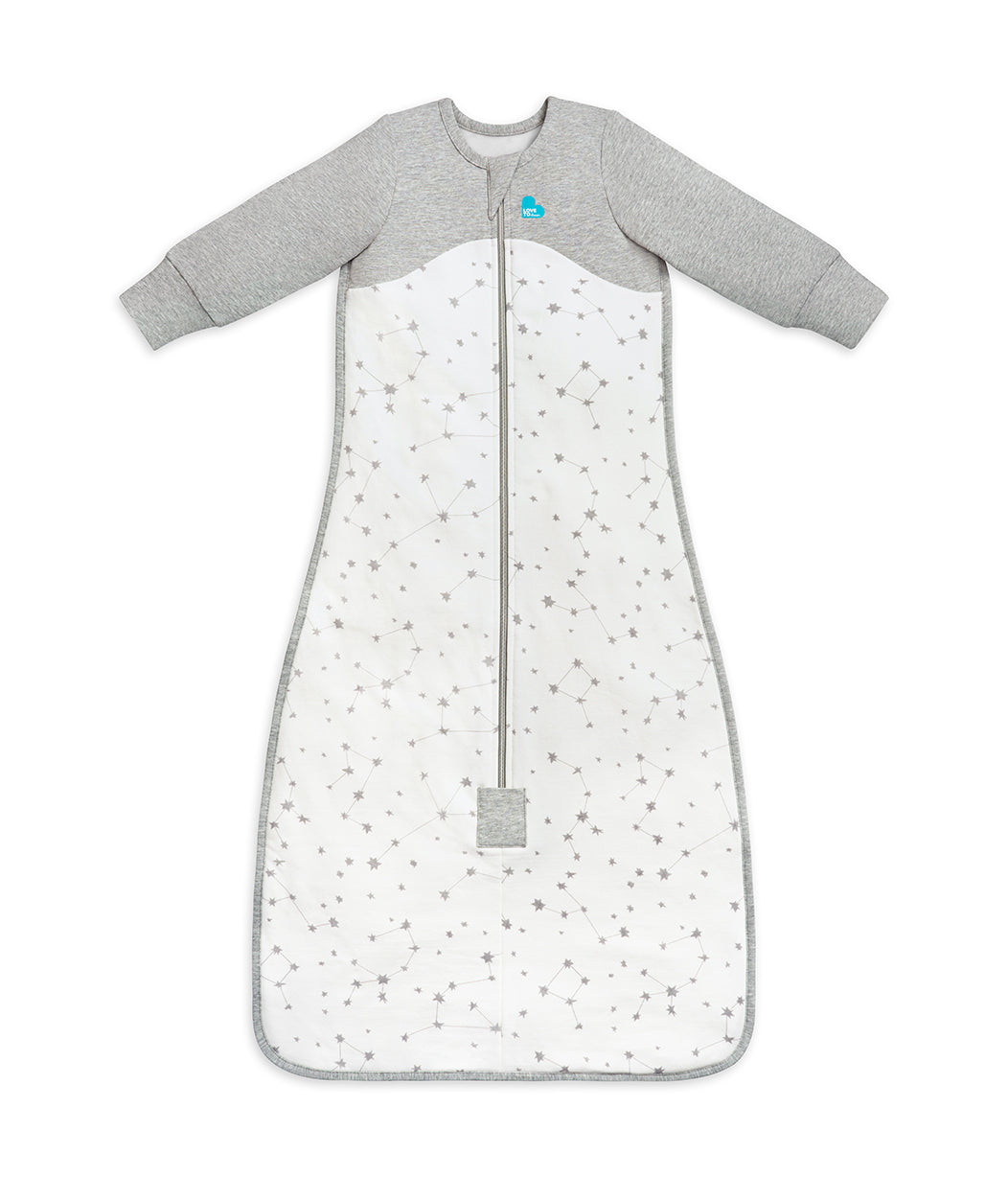 Sleep Bag Long Sleeve 1.0 TOG (20-24°C) White Stellar Organic Cotton Fleece