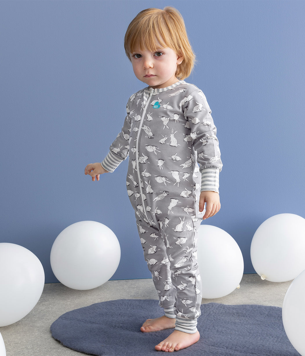 Footless Romper Grey Cottontail Cotton