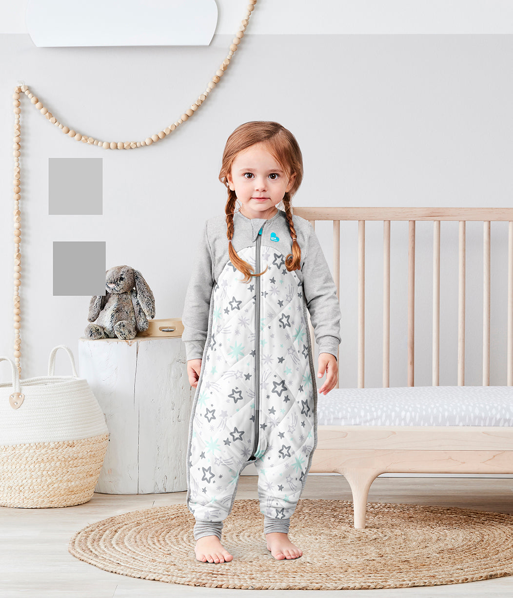 Sleep Suit 3.5 TOG (14-16°C) Mint Stars Quilted Cotton