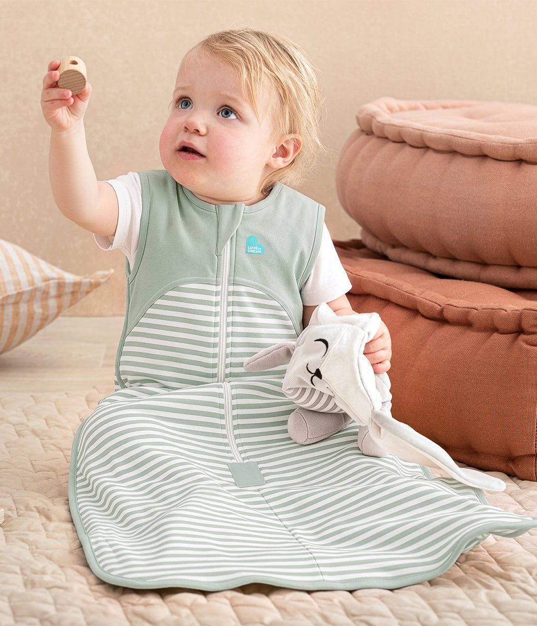 Sleep Bag Sleeveless 0.2 TOG Cotton Olive Stripe