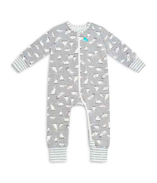 Footless Romper Cotton Grey Cottontail