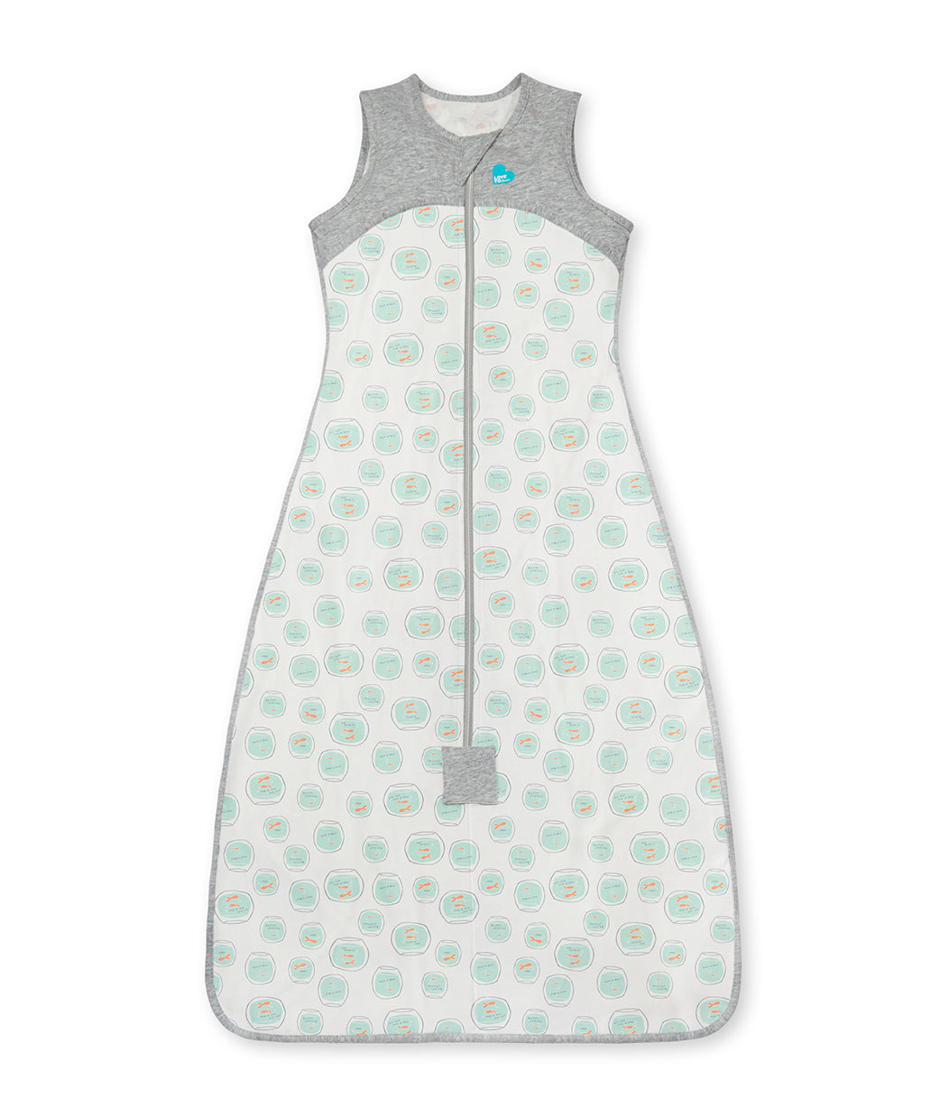 Sleep Bag Sleeveless 0.2 TOG Organic Cotton White Fishbowl