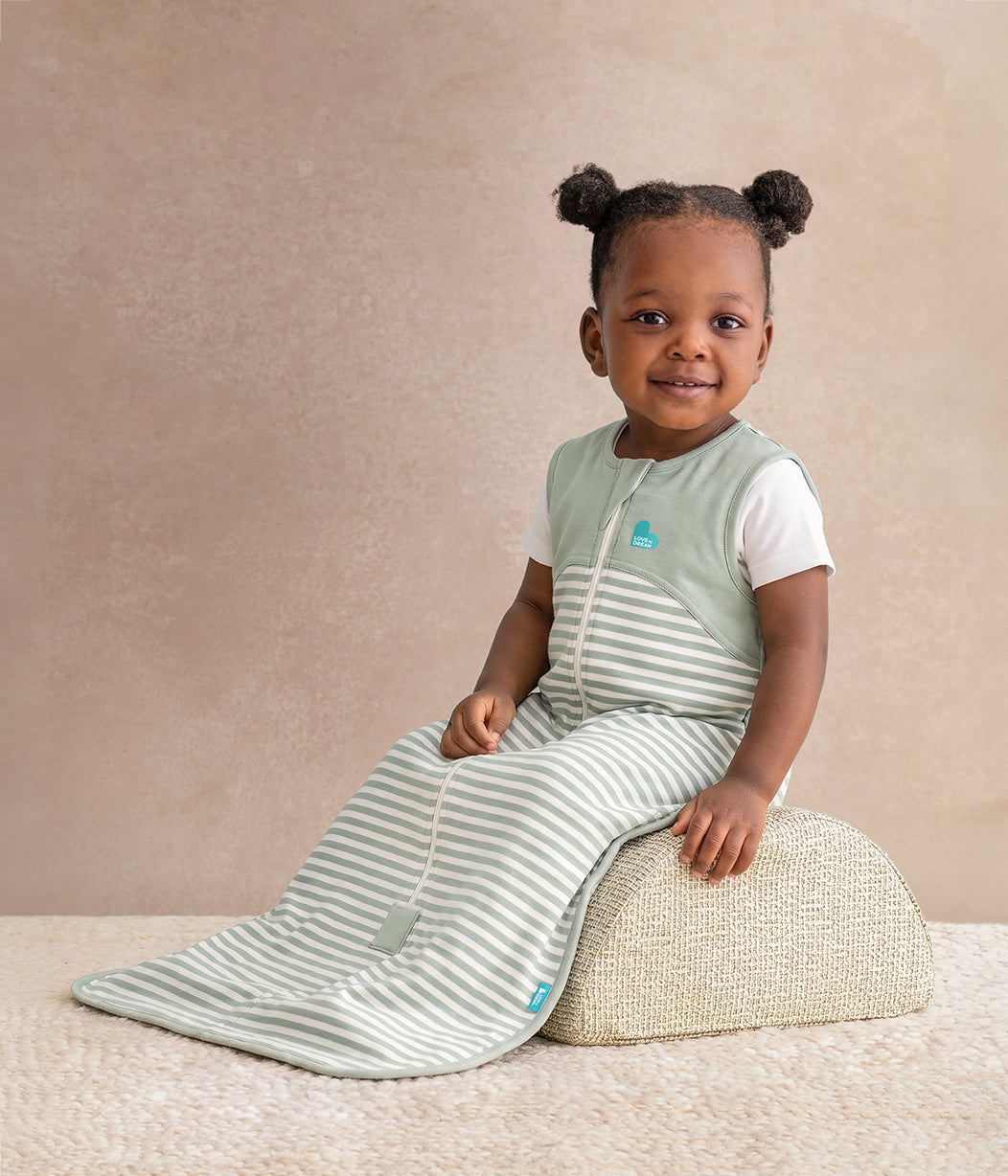Sleep Bag Sleeveless 0.2 TOG Cotton Olive Stripe