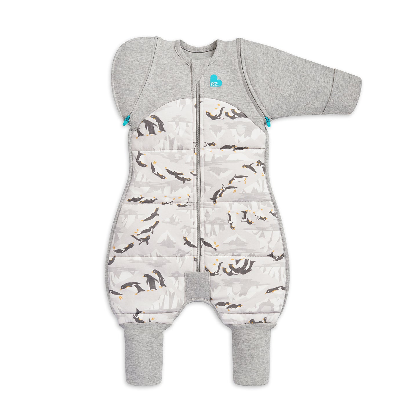 Swaddle Up™ Transition Suit 3.5 TOG (14-16°C) Grey Penguin Parade Quilted Cotton