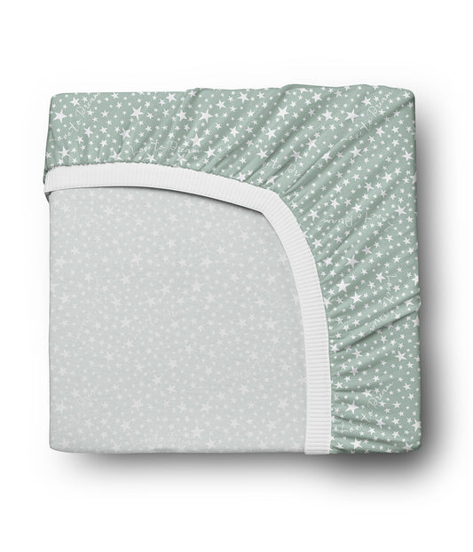 Fitted Cot/Crib Sheet Twin Pack Cotton Green