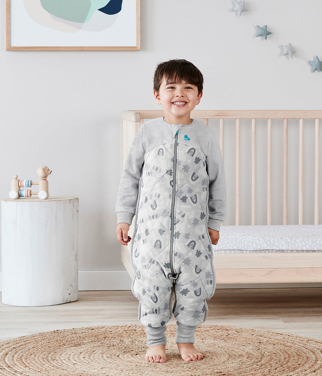 Sleep Suit 2.5 TOG (16-20°C) Grey Clouds Quilted Organic Cotton/Filling 10% Merino Wool