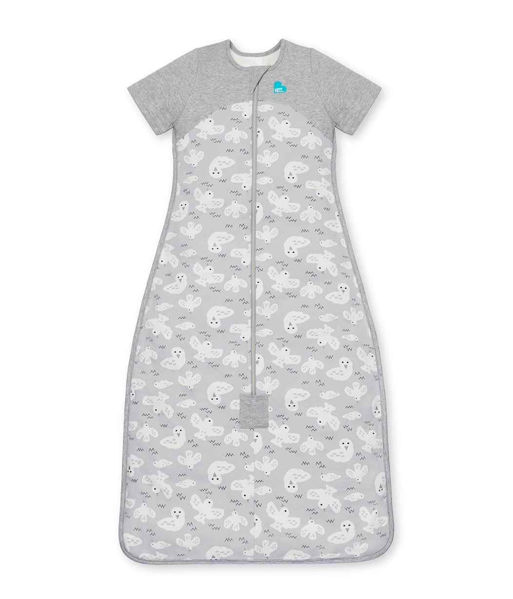 Sleep Bag Short Sleeve 1.0 TOG (20-24°C) Grey Doves Organic Cotton Fleece