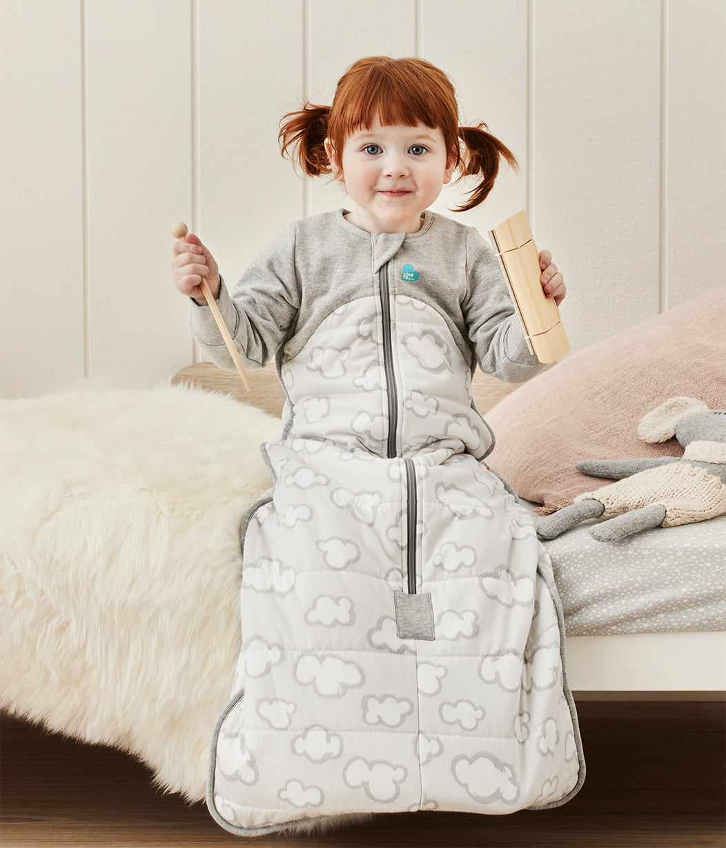 Sleep Bag 2.5 TOG (16-20°C) Grey Daydream Quilted Cotton