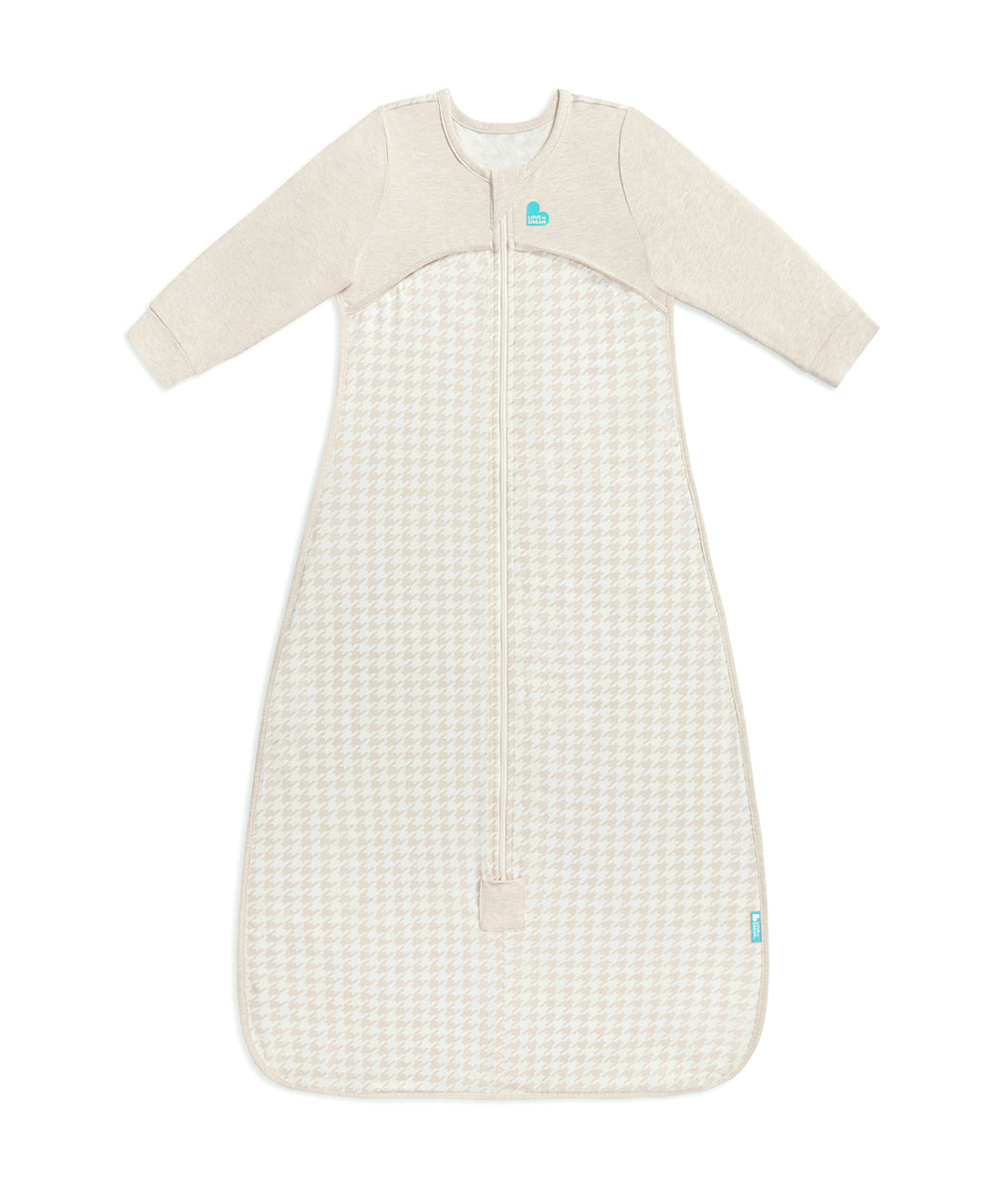 Sleep Bag Long Sleeve 1.0 TOG Cotton Tan Houndstooth
